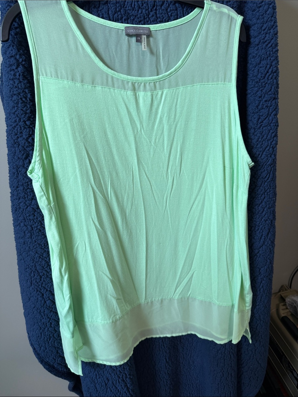 Vince Camuto Light Mint Layered Sleeveless Top (83)